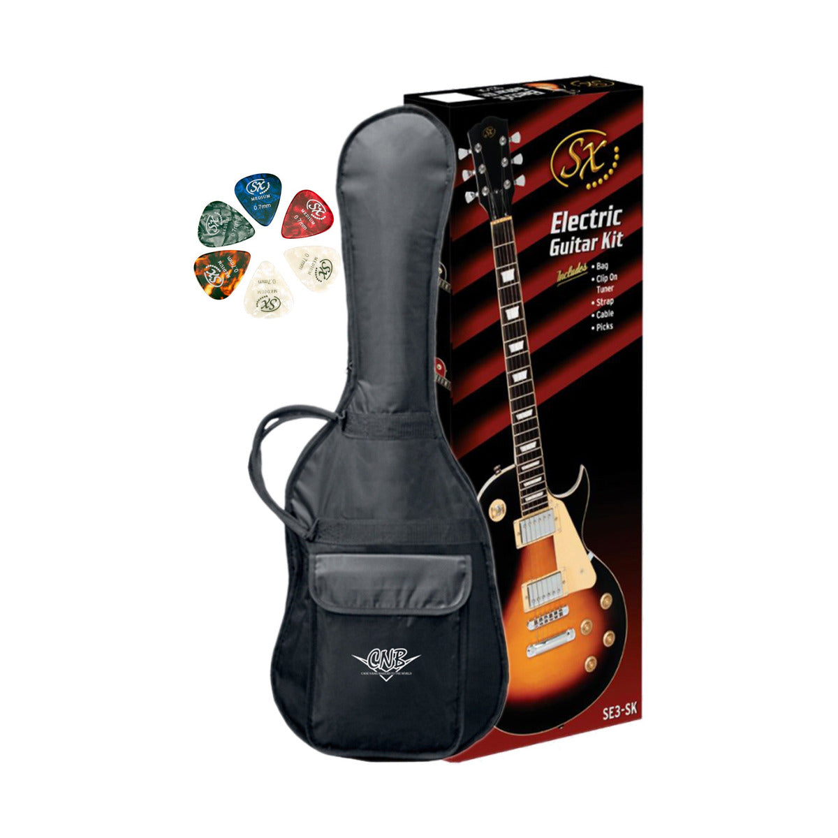 SX Les Paul Elec Guitar Vintage Sunburst + Bag — gallery 2