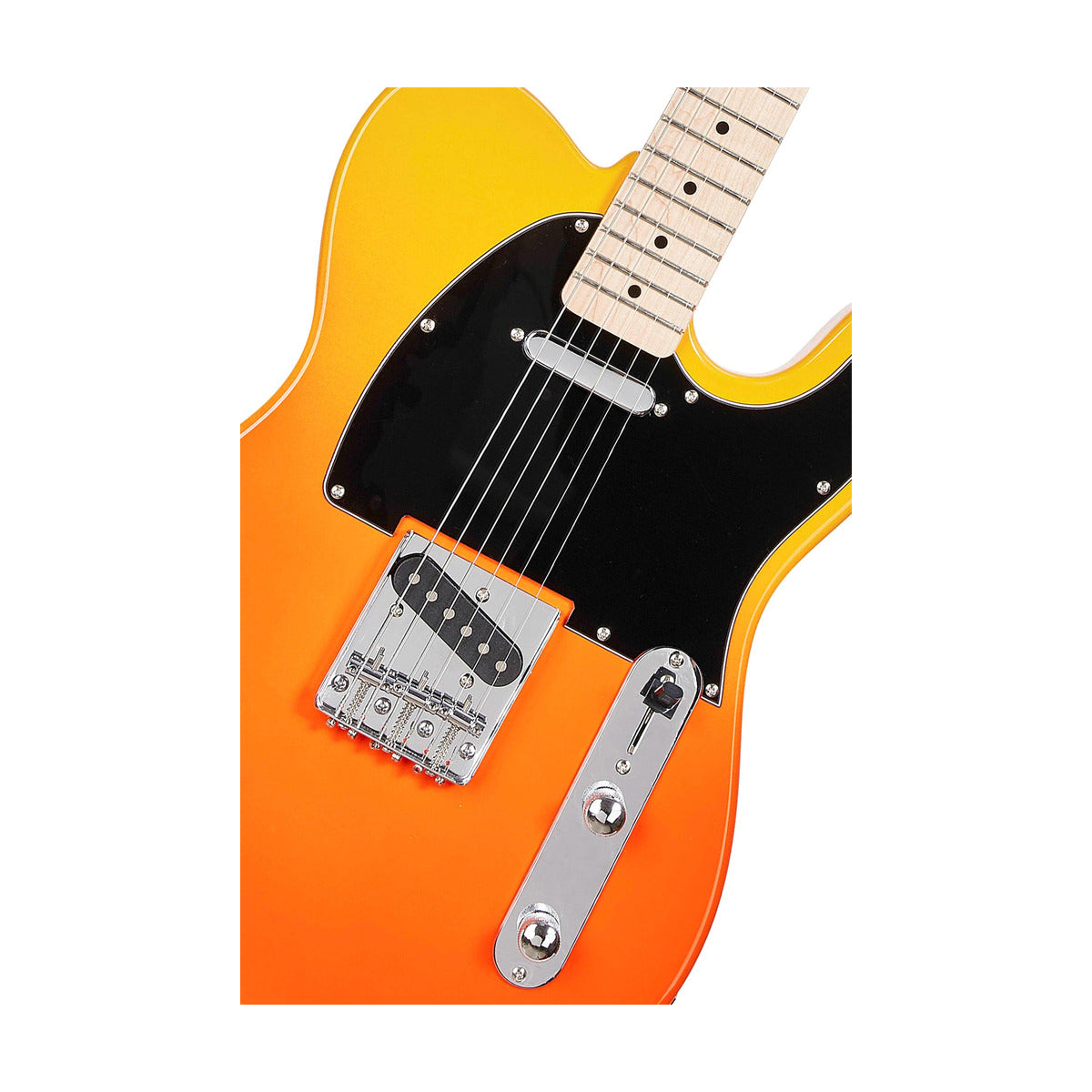 SX Tele Elec Guitar Burning Fire + Bag — gallery 5