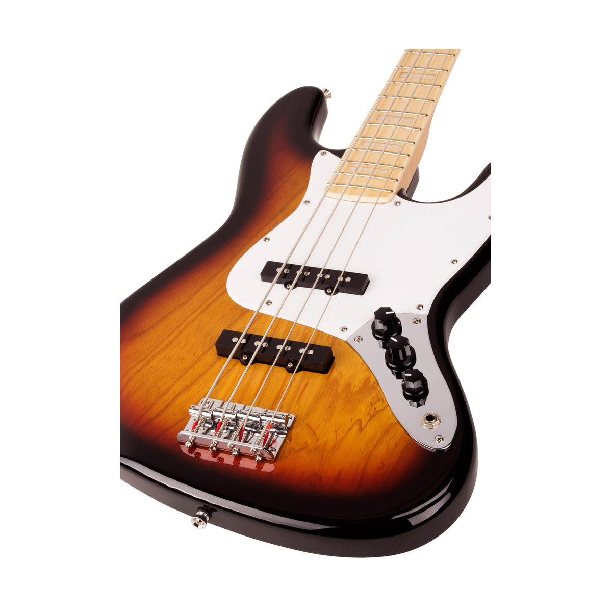 SX SJB75 Swamp Ash 4 String Bass Guitar – 3 Tone Sunburst