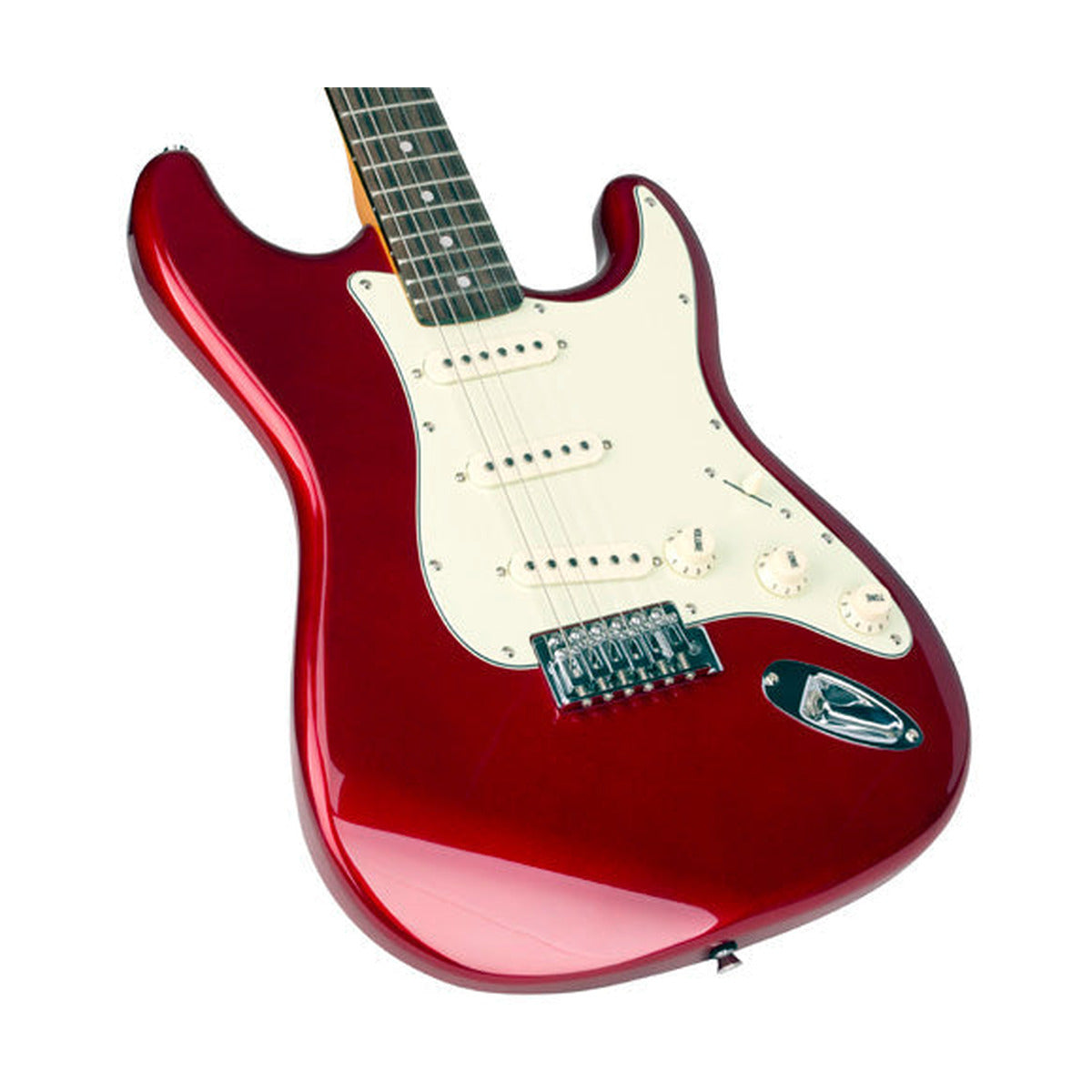 SX SST62 Strat Electric Guitar – 3/4, Candy Apple Red