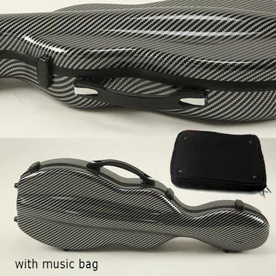 Shaped Fibreglass Violin Case 4/4 & 3/4 Shaped Hard Case Lightweight Lockable with Double Shoulder Straps