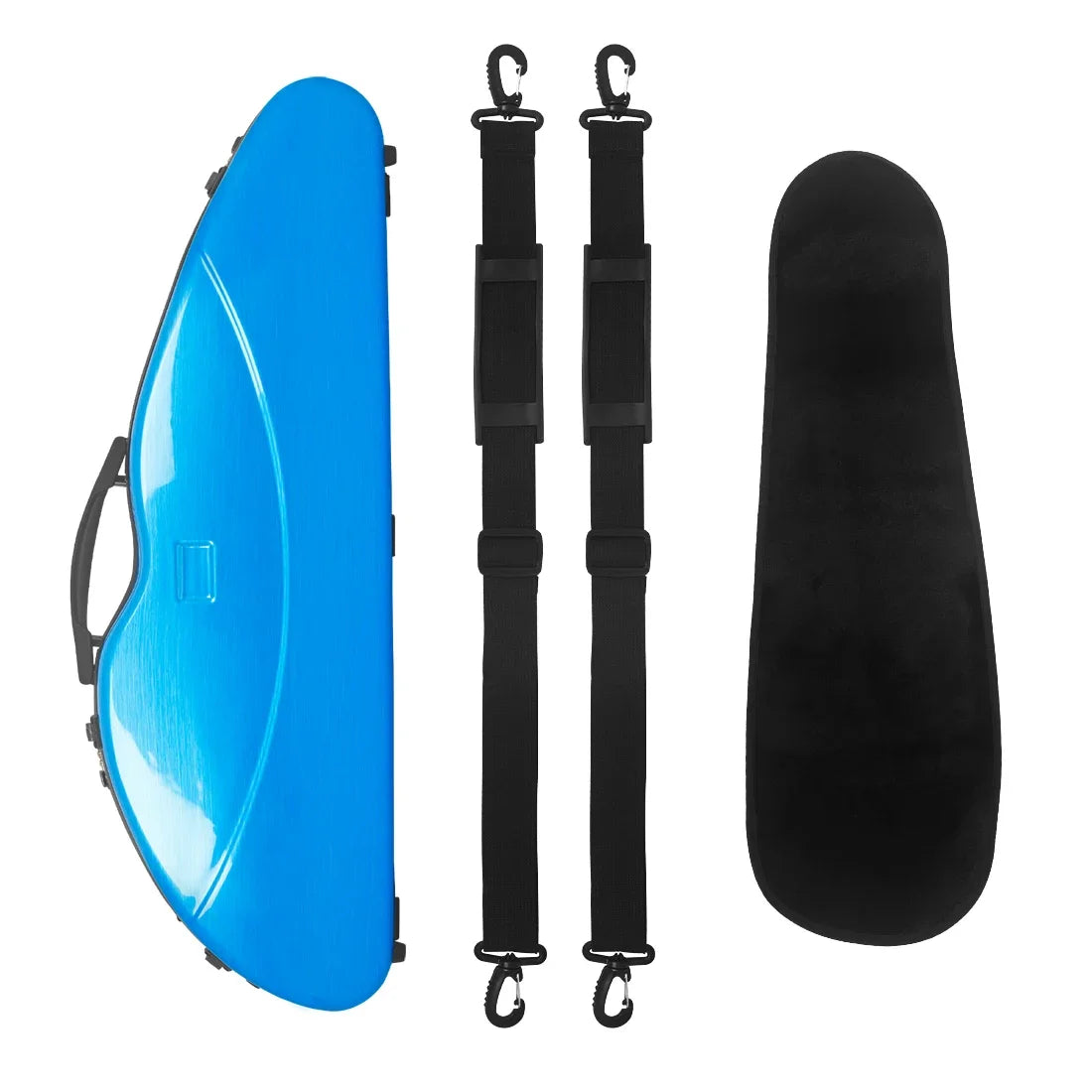 Triangular Fibreglass Violin Case 4/4 Super-Light Hard Shell with Hygrometer Password Lock