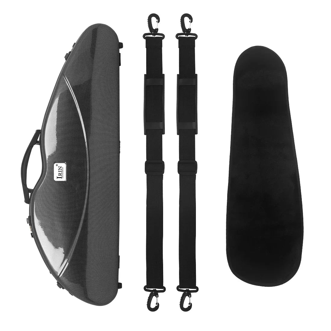 Triangular Fibreglass Violin Case 4/4 Super-Light Hard Shell with Hygrometer Password Lock