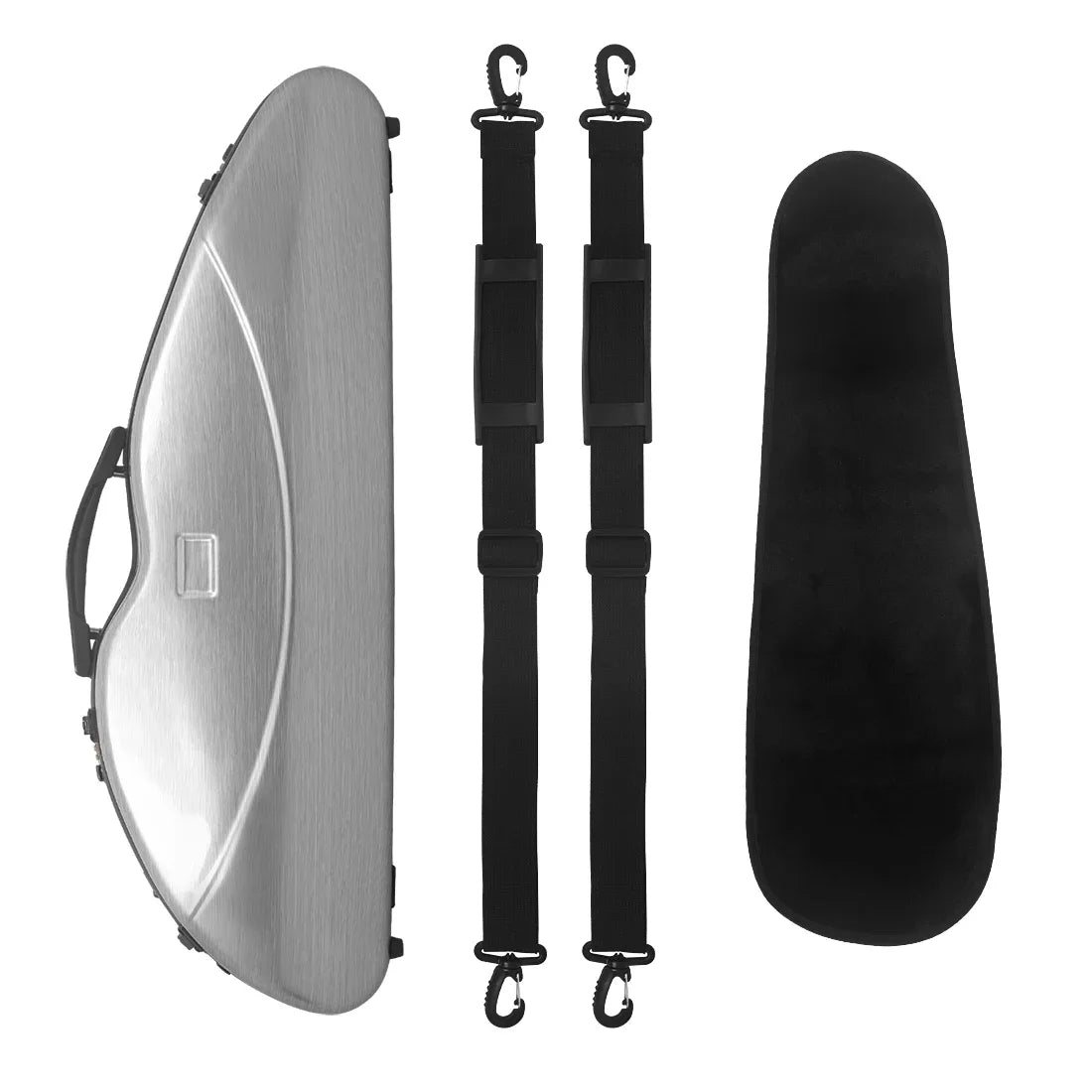 Triangular Fibreglass Violin Case 4/4 Super-Light Hard Shell with Hygrometer Password Lock