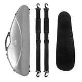 Triangular Fibreglass Violin Case 4/4 Super-Light Hard Shell with Hygrometer Password Lock