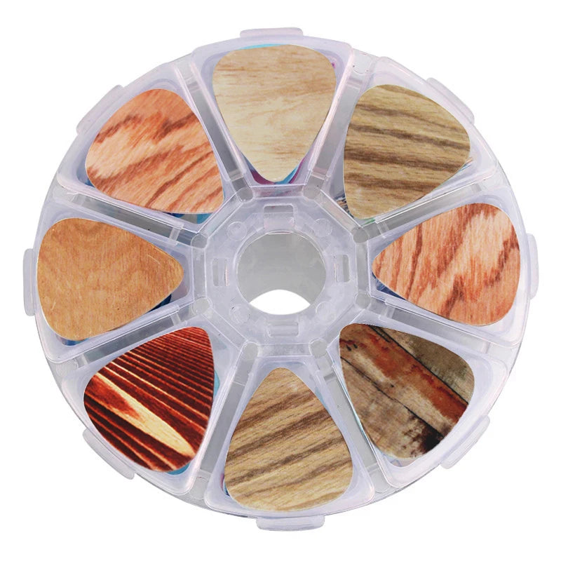 Guitar Picks 50 Pack Mixed Thickness 0.46mm 0.71mm 1.0mm with Storage Box for Acoustic Guitar and Ukulele