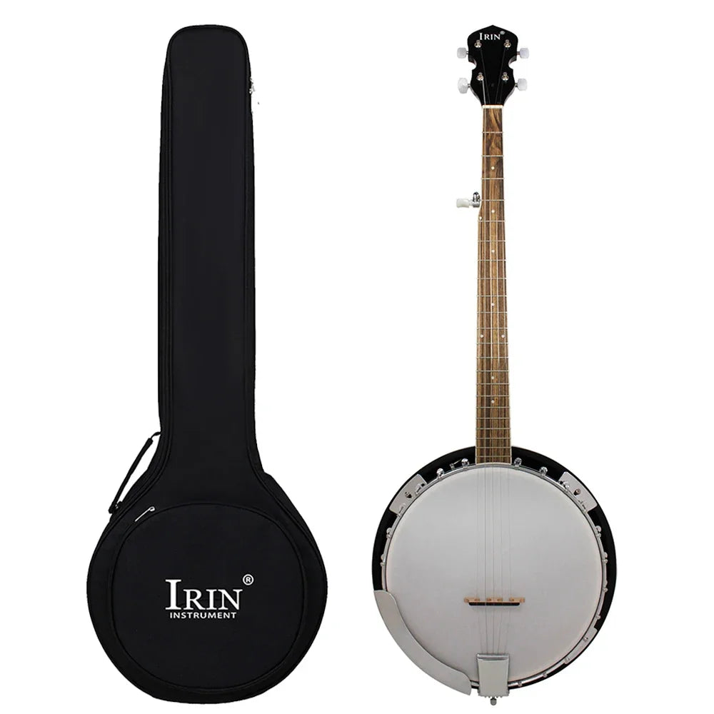 IRIN 5 String Banjo 22 Fret Sapele Body Rosewood Fingerboard with Carry Bag Beginner Friendly