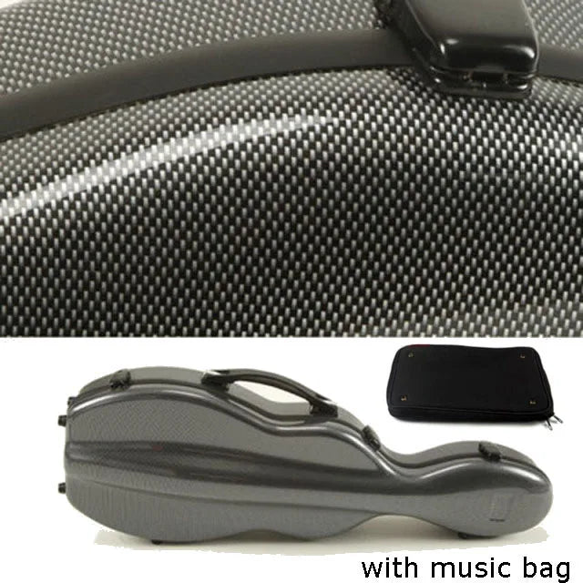 Shaped Fibreglass Violin Case 4/4 & 3/4 Shaped Hard Case Lightweight Lockable with Double Shoulder Straps