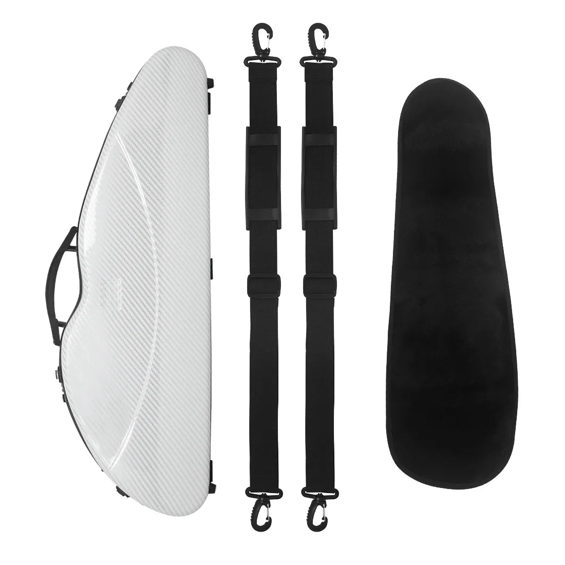 Triangular Fibreglass Violin Case 4/4 Super-Light Hard Shell with Hygrometer Password Lock