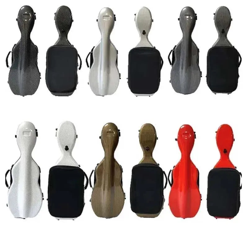 Shaped Fibreglass Violin Case 4/4 & 3/4 Shaped Hard Case Lightweight Lockable with Double Shoulder Straps