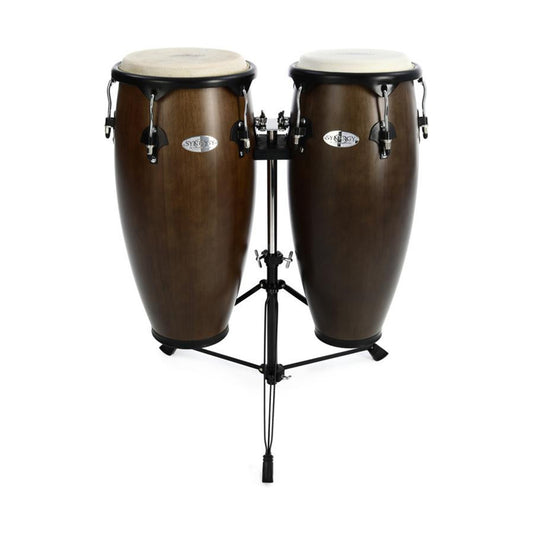 Toca Synergy Wood Congas with Stand – Tobacco (10" + 11")