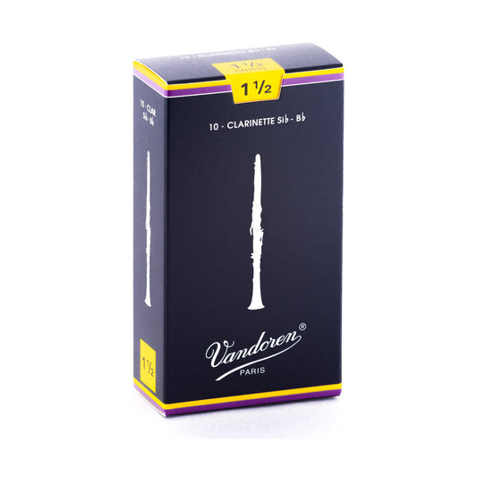 Vandoren Classic Bb Clarinet Reeds – Strength 1.5 (Box of 10) — official Vandoren image 1