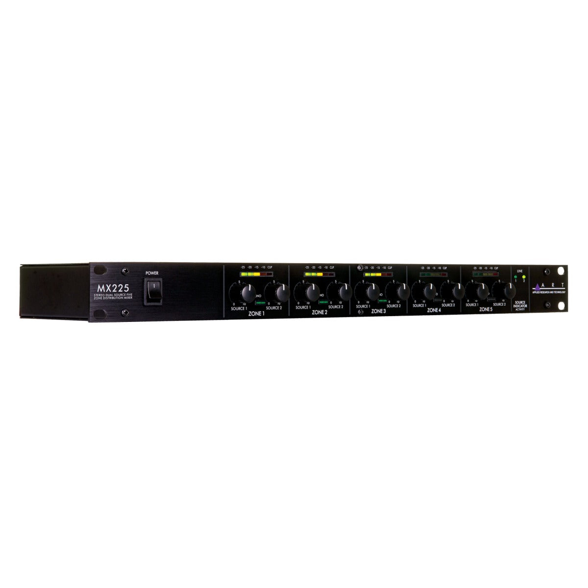 ART MX225 dual-source 5-zone distribution mixer angle