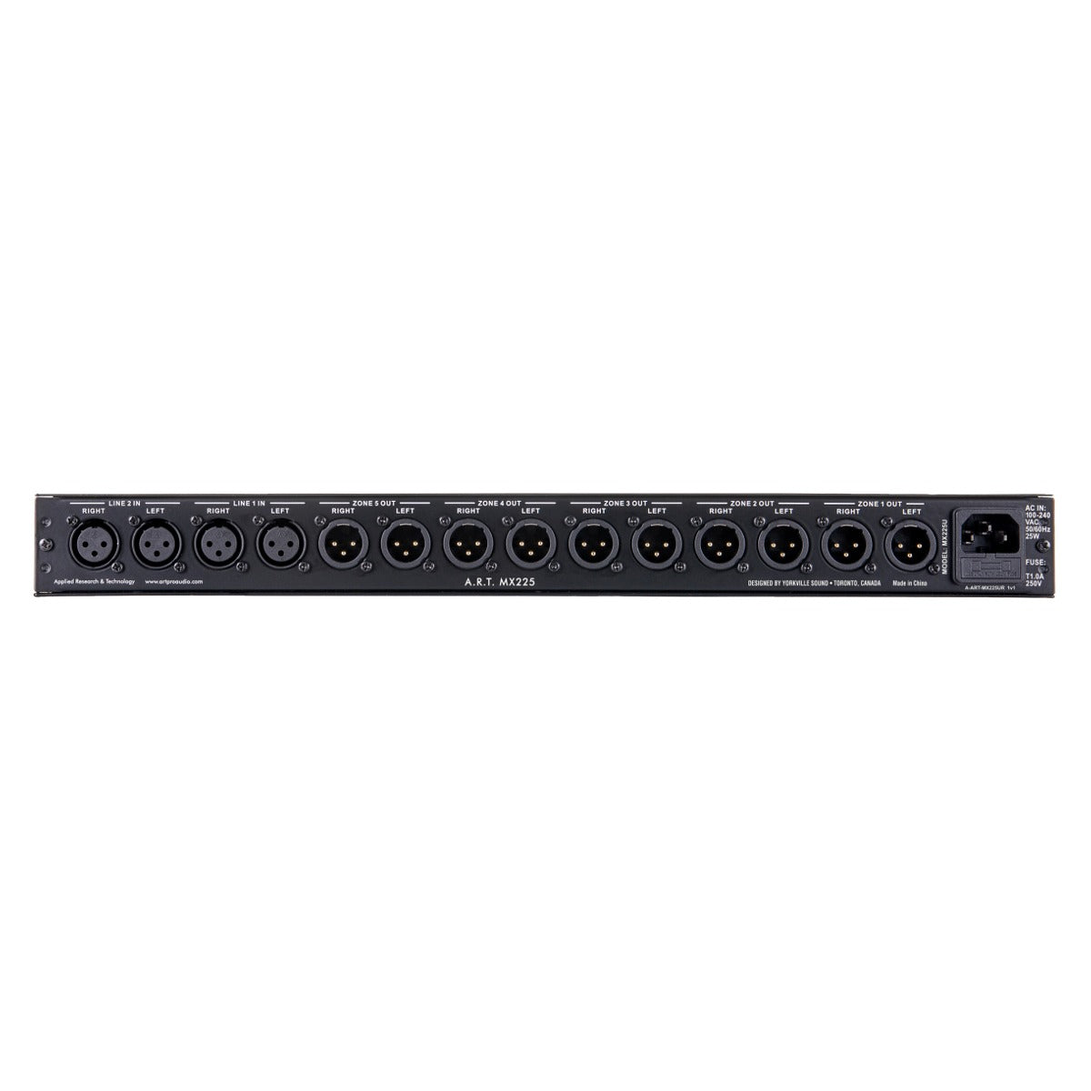 ART MX225 dual-source 5-zone distribution mixer back
