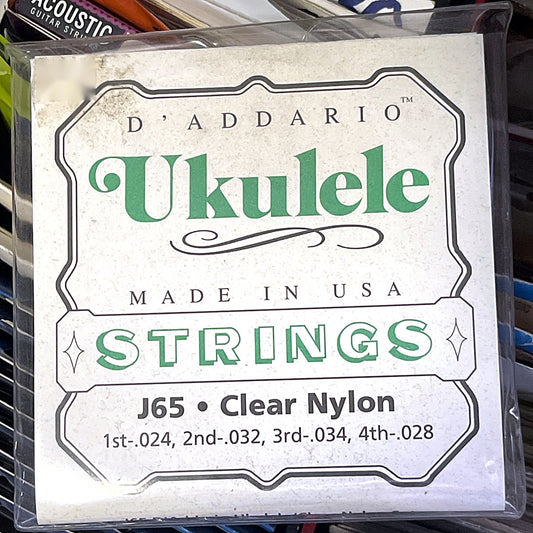 D'Addario J65 Clear Nylon Soprano Ukulele Strings