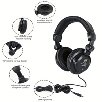 PSM Tiantun HP-960B Studio Monitor Headphones – Over-Ear, Wired, Foldable DJ Headset with 3.5mm & 6.5mm Adapter