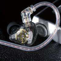 PSM KZ EDX Lite In-Ear Monitor Headphones – Wired HiFi IEM Earphones with Detachable Cable & Microphone