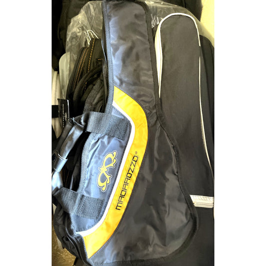 Madarozzo unpadded soprano ukulele bag, black and grey with yellow stripe