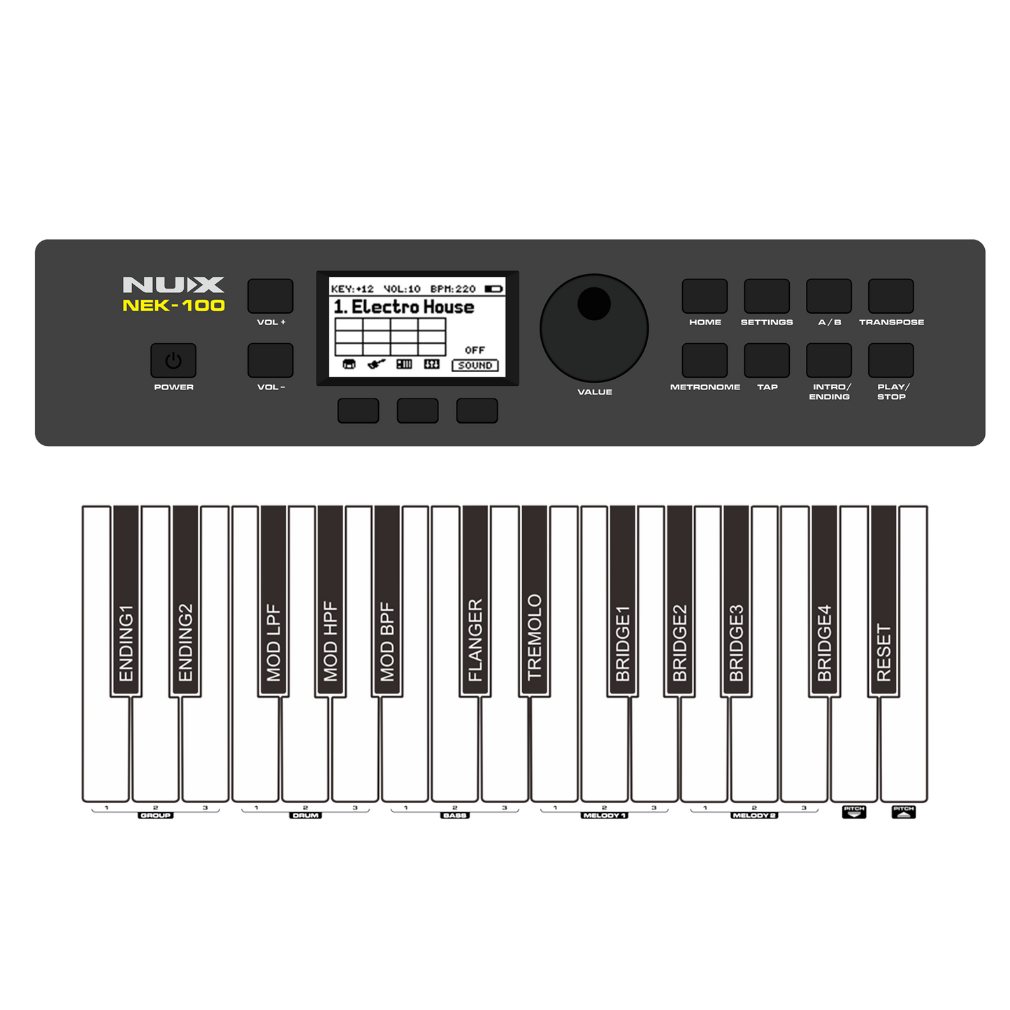 NUX NEK100 61-Key Portable Keyboard – Digital Piano with Speakers