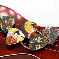 Guitar Picks Pack Of 6 Unique Print Thin/Medium Guitar Plectrums - Asia Print