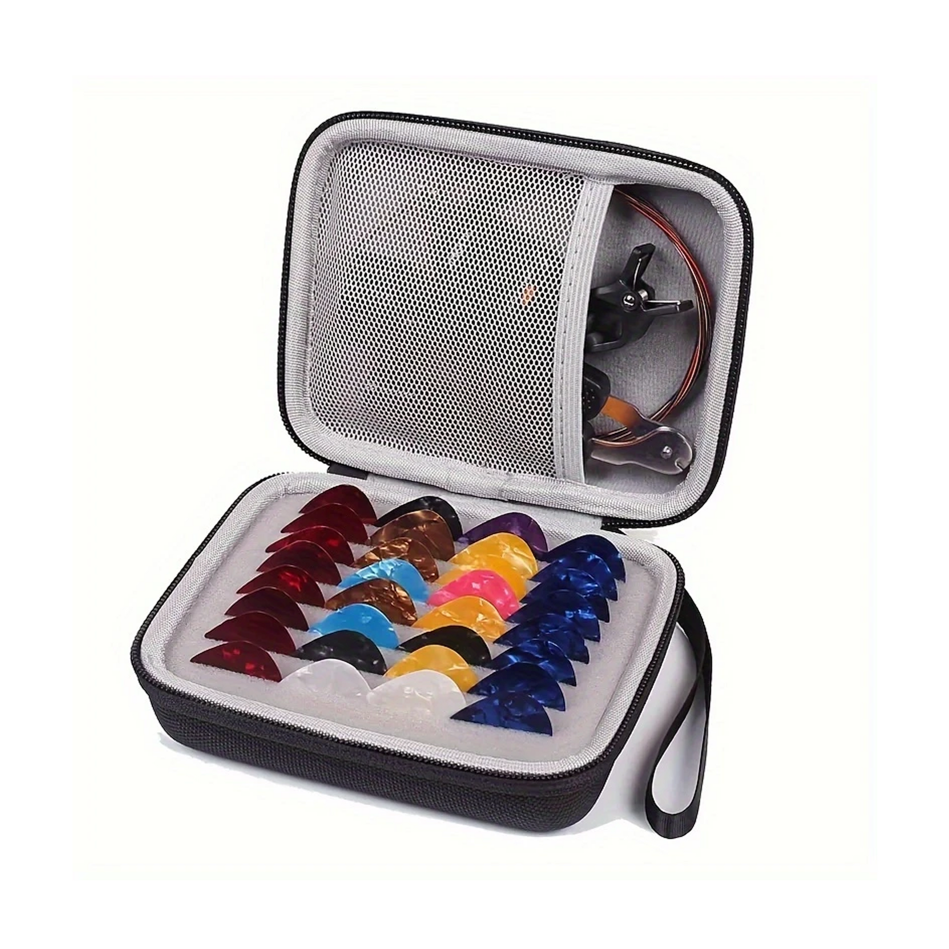 PSM Compact Guitar Pick Storage Case – Durable Hard Shell Travel Pouch with Zipper & Strap by Pieter Smuts Music