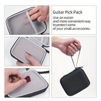 PSM Compact Guitar Pick Storage Case – Durable Hard Shell Travel Pouch with Zipper & Strap