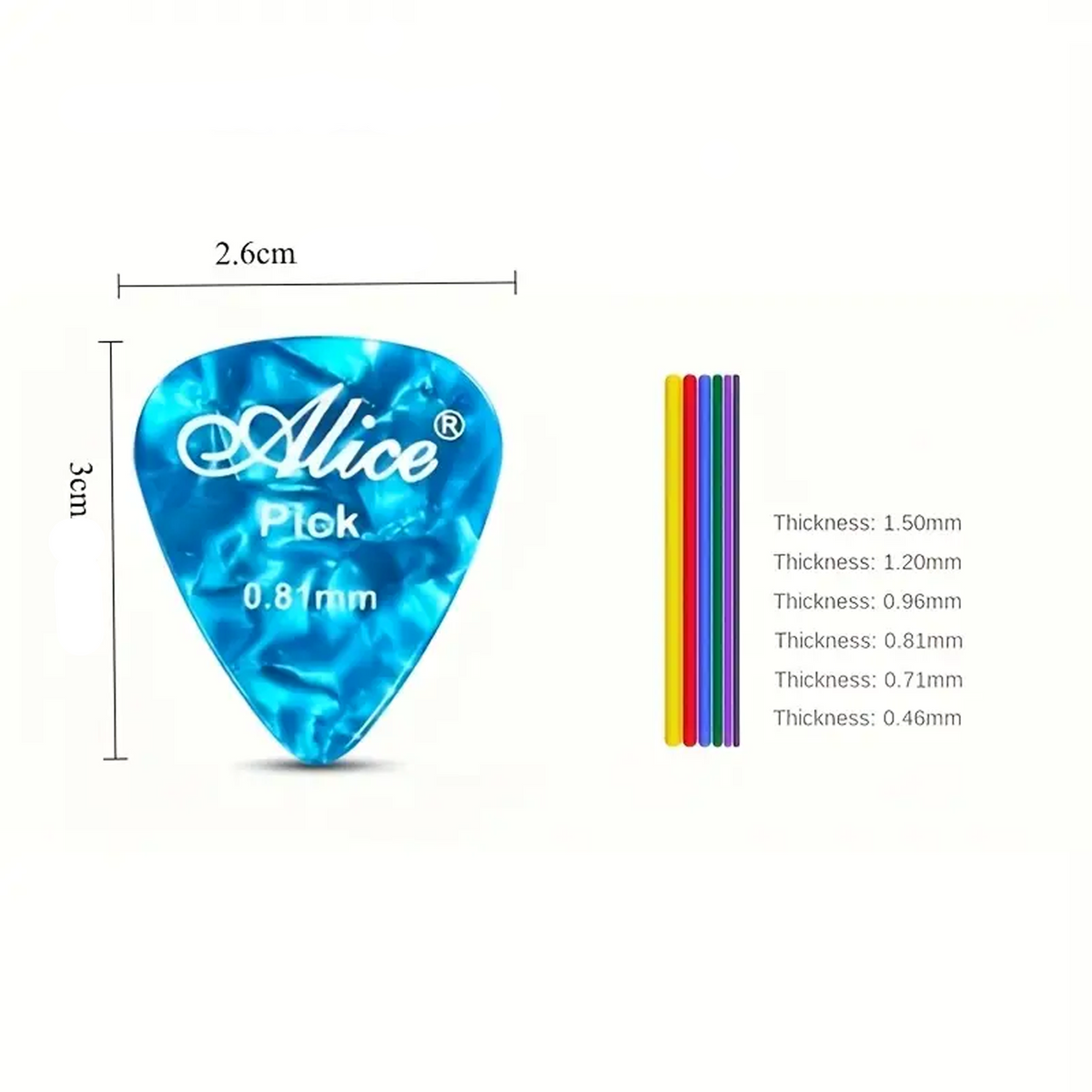 Alice 20-Piece Celluloid Guitar Picks in Metal Storage Tin - Assorted