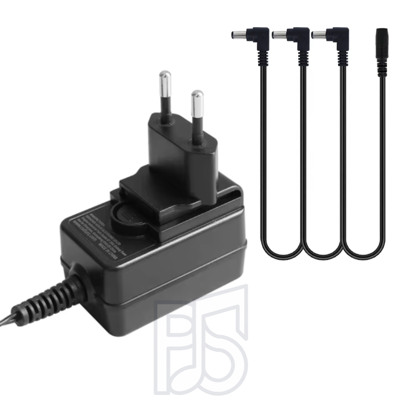 9V Power Supply + 3-Way Daisy Chain Cable Bundle