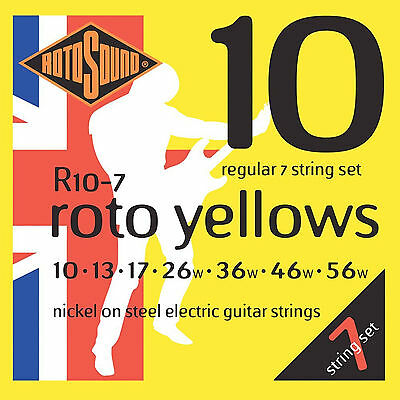 Rotosound Electric Guitar Strings – 7-STRING Nickel on Steel – Gauge 10 -56