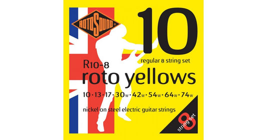 Rotosound Electric Guitar Strings – 8-STRING Nickel on Steel – Gauge 10 -74