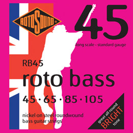 Rotosound Bass Strings–Nickel on Steel Roundwound–Gauge45-105