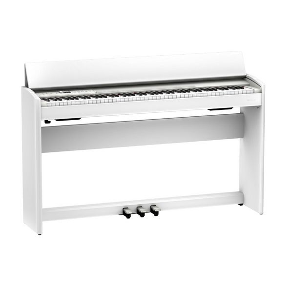 Roland F701 88-key Digital Piano with Stand and 3 Pedals – White