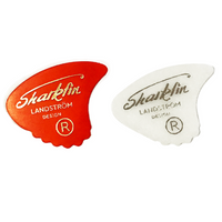 Sharkfin Plectrum Pack of 10 Guitar Plectrums 5 Soft Red and 5 Medium White