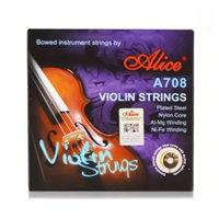 PSM Alice A708 Violin String Set – 4/4 Nylon‑Core Silver‑Wound