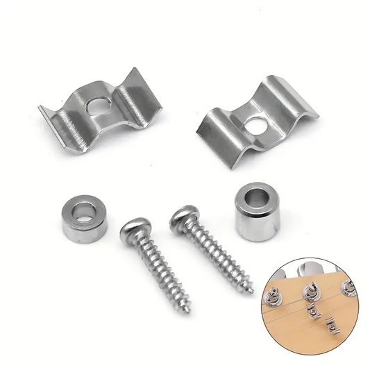 2-Piece Electric Guitar String Retainer Set – Chrome Finish by Pieter Smuts Music