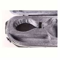 PSM Oblong Pro Violin Case with Back Straps and Lock 4/4 Size Black with Grey Interior