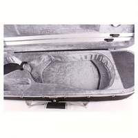 PSM Oblong Pro Violin Case with Back Straps and Lock 4/4 Size Black with Grey Interior