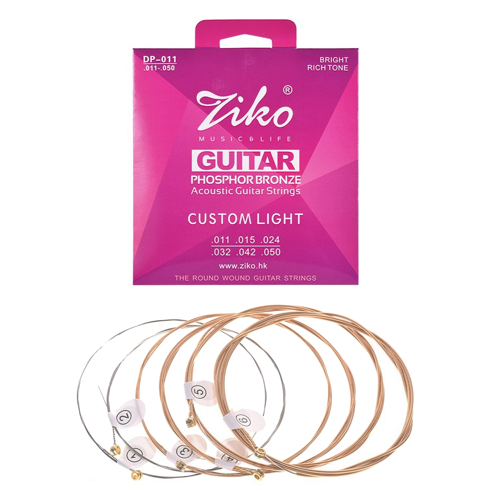 Ziko Dp-011 Acoustic Guitar String Set 6-String Complete Set Steel Strings by Pieter Smuts Music