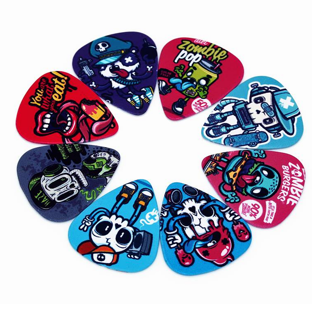 Mechanical Zombie Guitar Picks - Pack of 6 | Double-Sided Print by Pieter Smuts Music