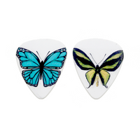 Guitar Plectrum Butterfly Print - Pack of 2